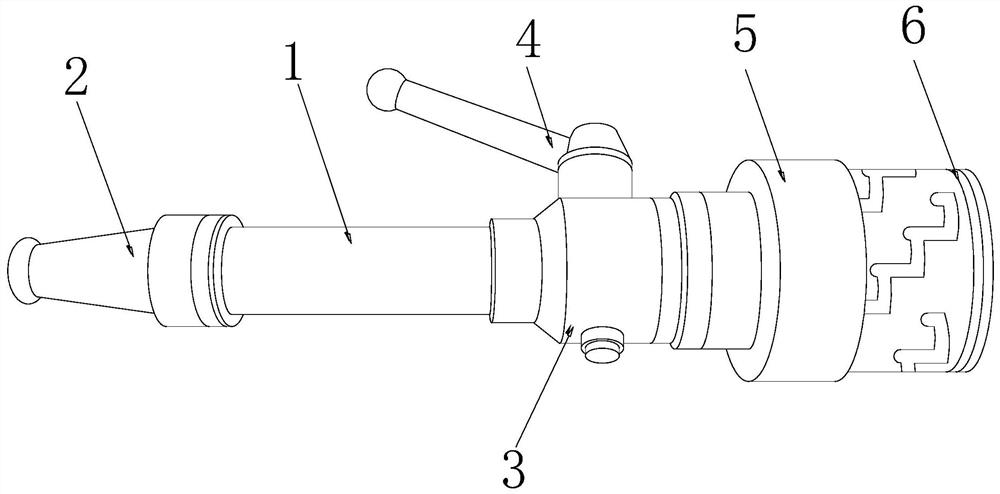 A fire water gun quickly assembled by using multi-stage clamping positions