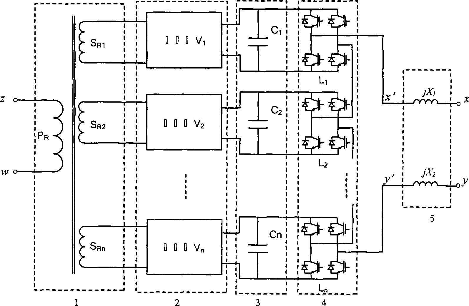 United electric energy quality controller based on series multiplex of transformer and chain type construction