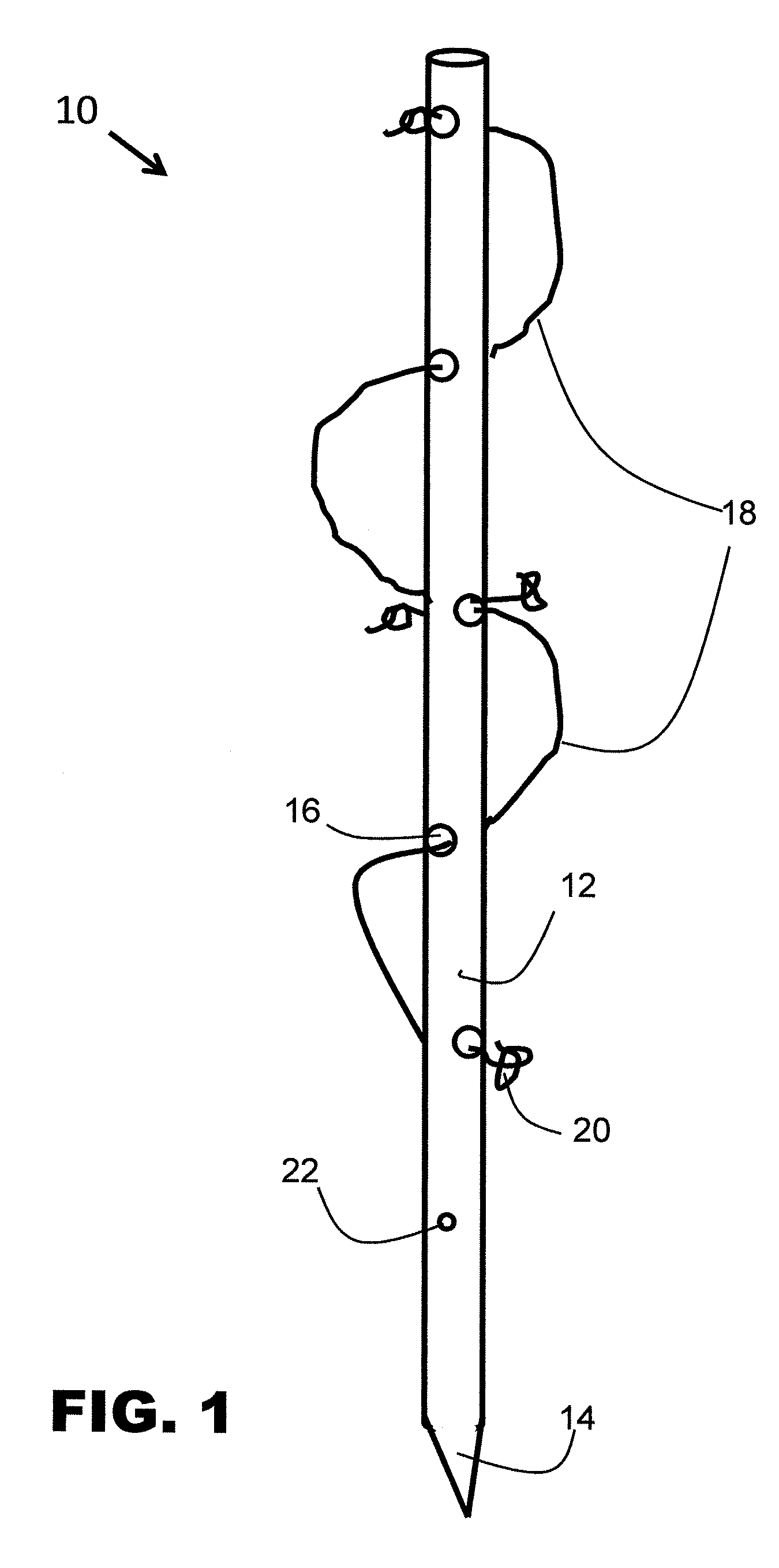 Plant support pole and method of use