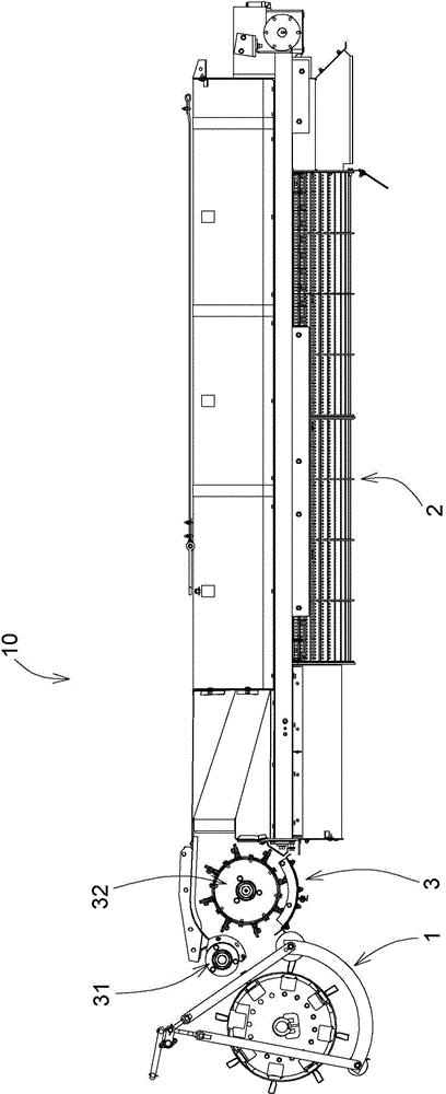 Threshing and separating device and combine harvester with threshing and separating device