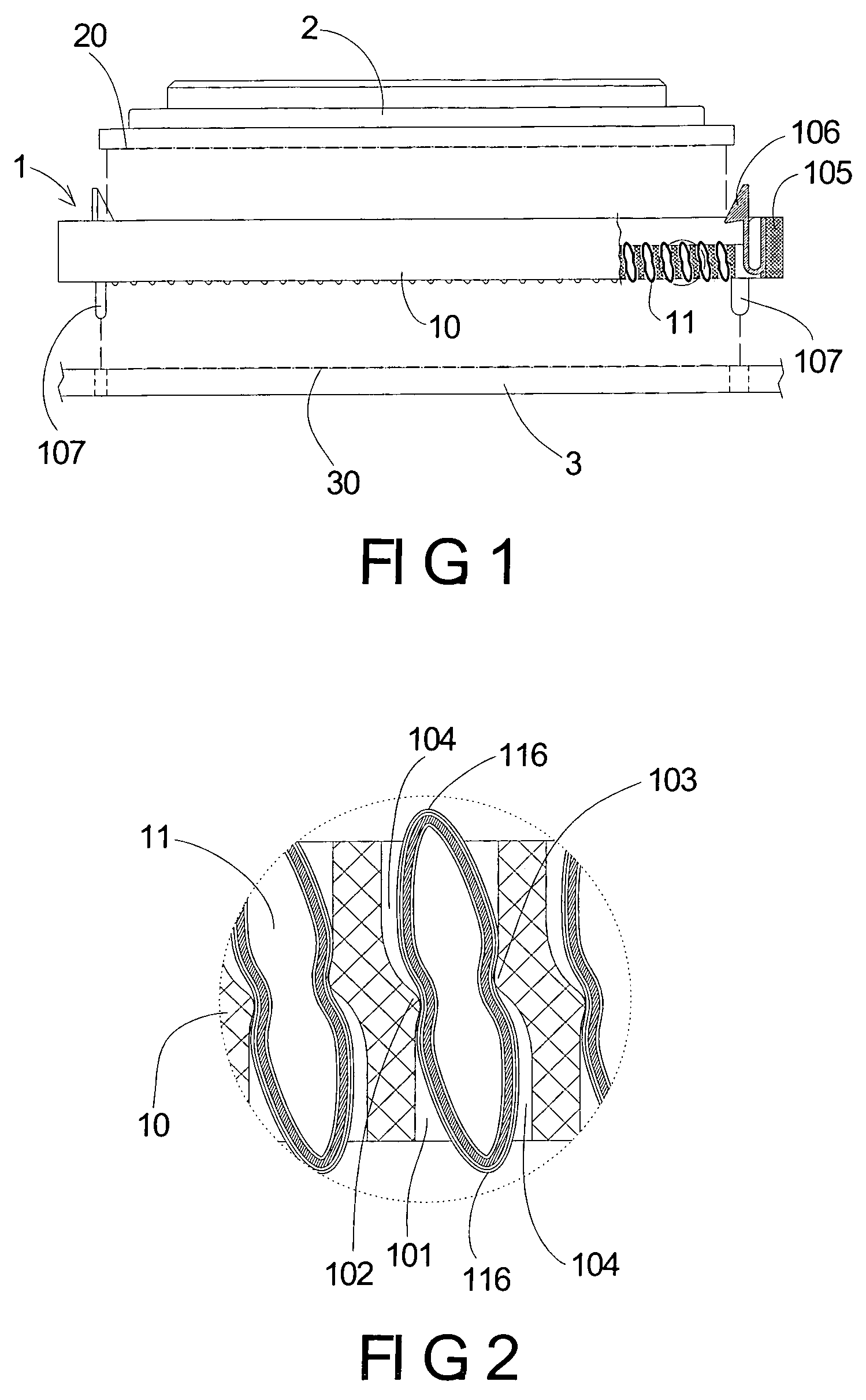 Electrical connector having an oscillating multilayered conducting body