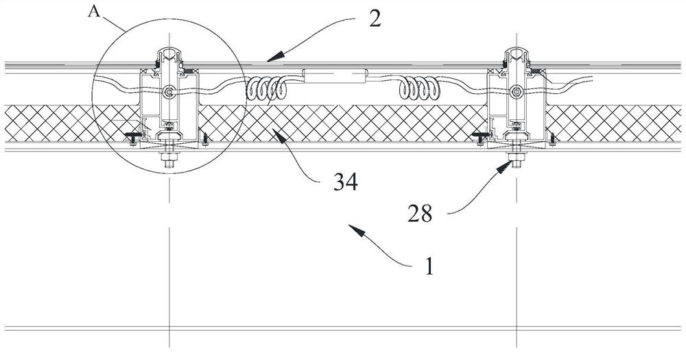 Roof-mounted unit type photovoltaic panel connecting structure