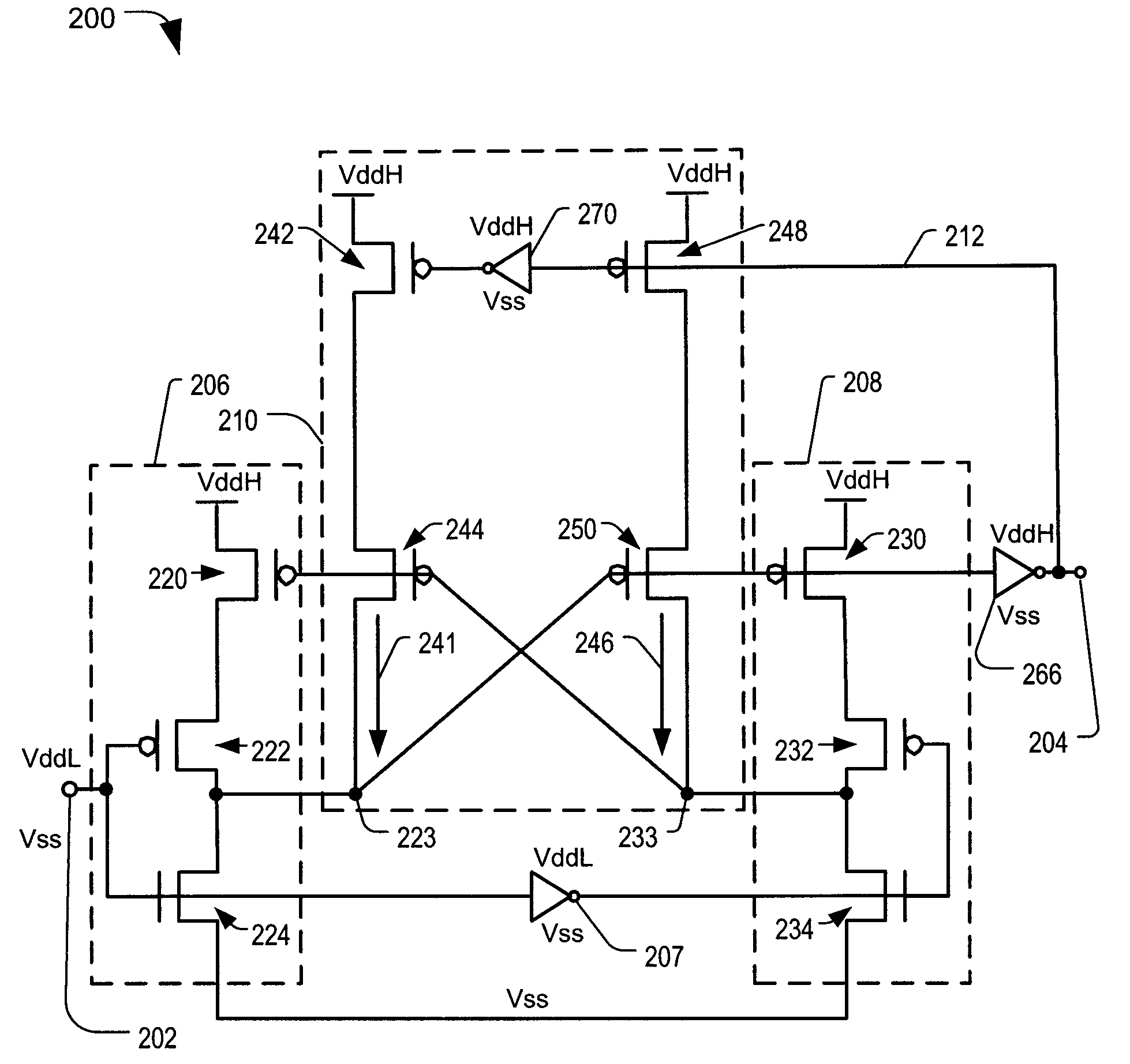 Voltage level shifting circuit and method