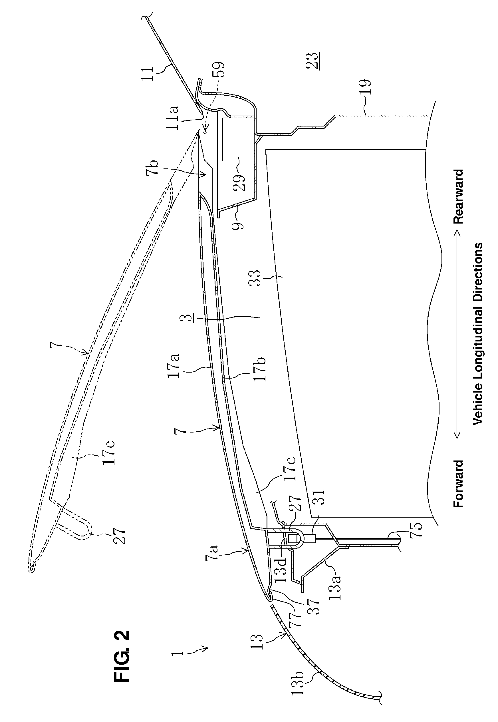Pedestrian protection device for vehicle