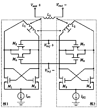 Switchable dual-core injection locking frequency divider with wide locking range