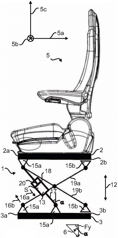 Suspension system for vehicles and method for fitting vehicle parts with suspension