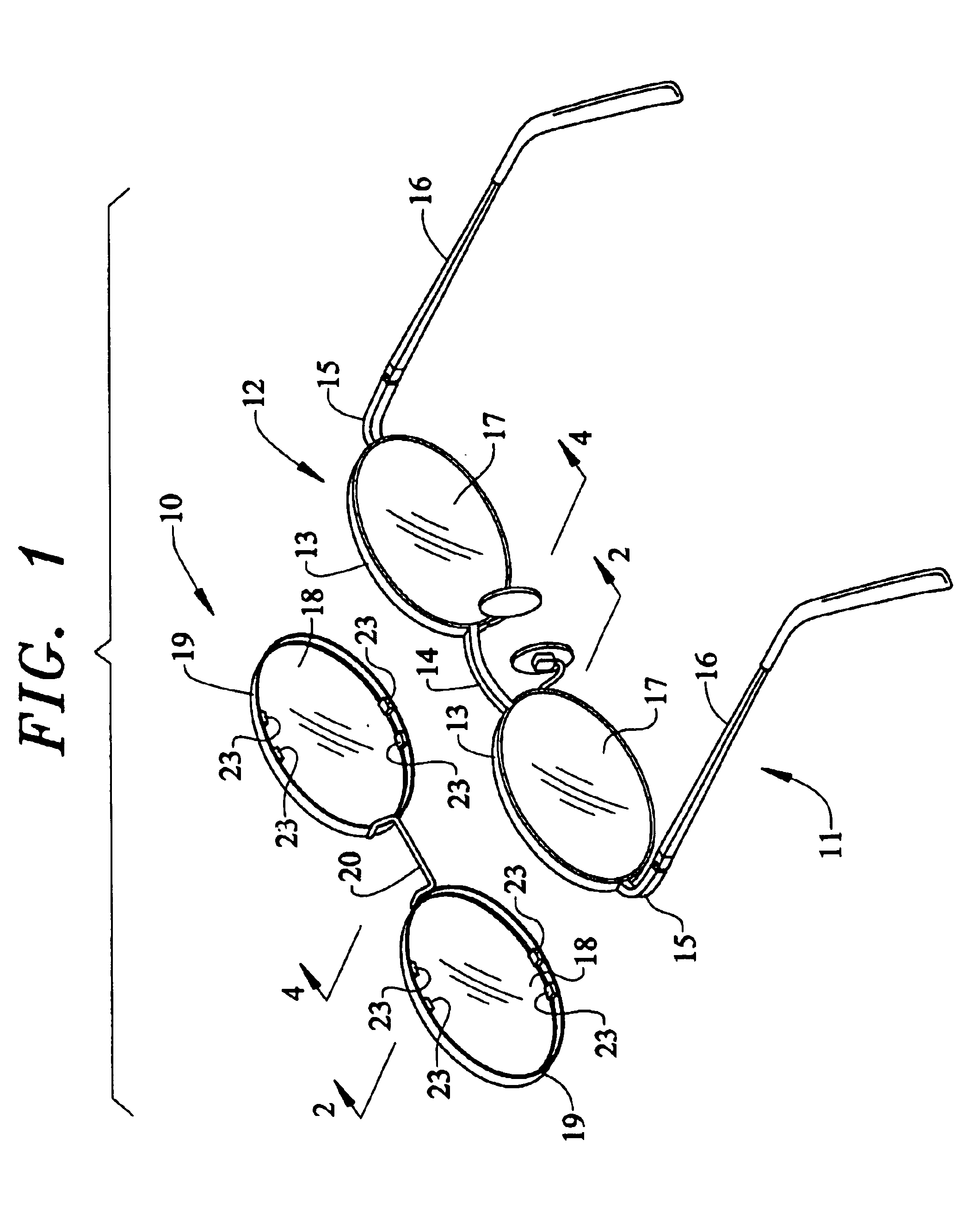 Type of magnetically attached auxiliary lens for spectacles