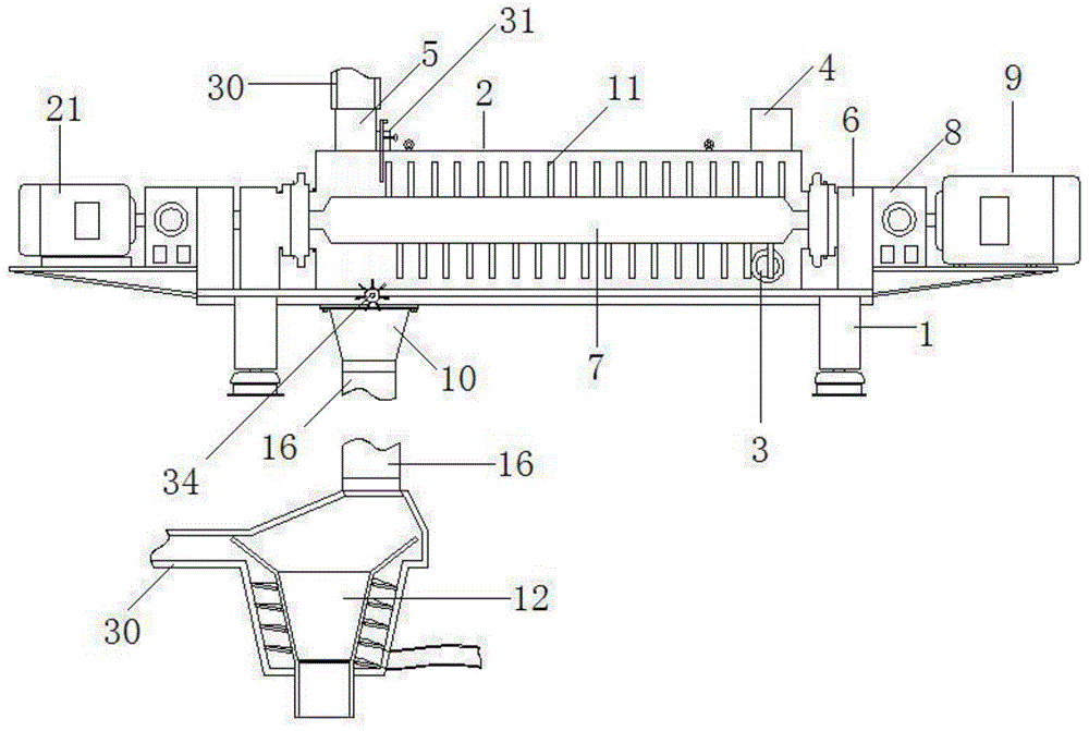 Sludge heating and drying device