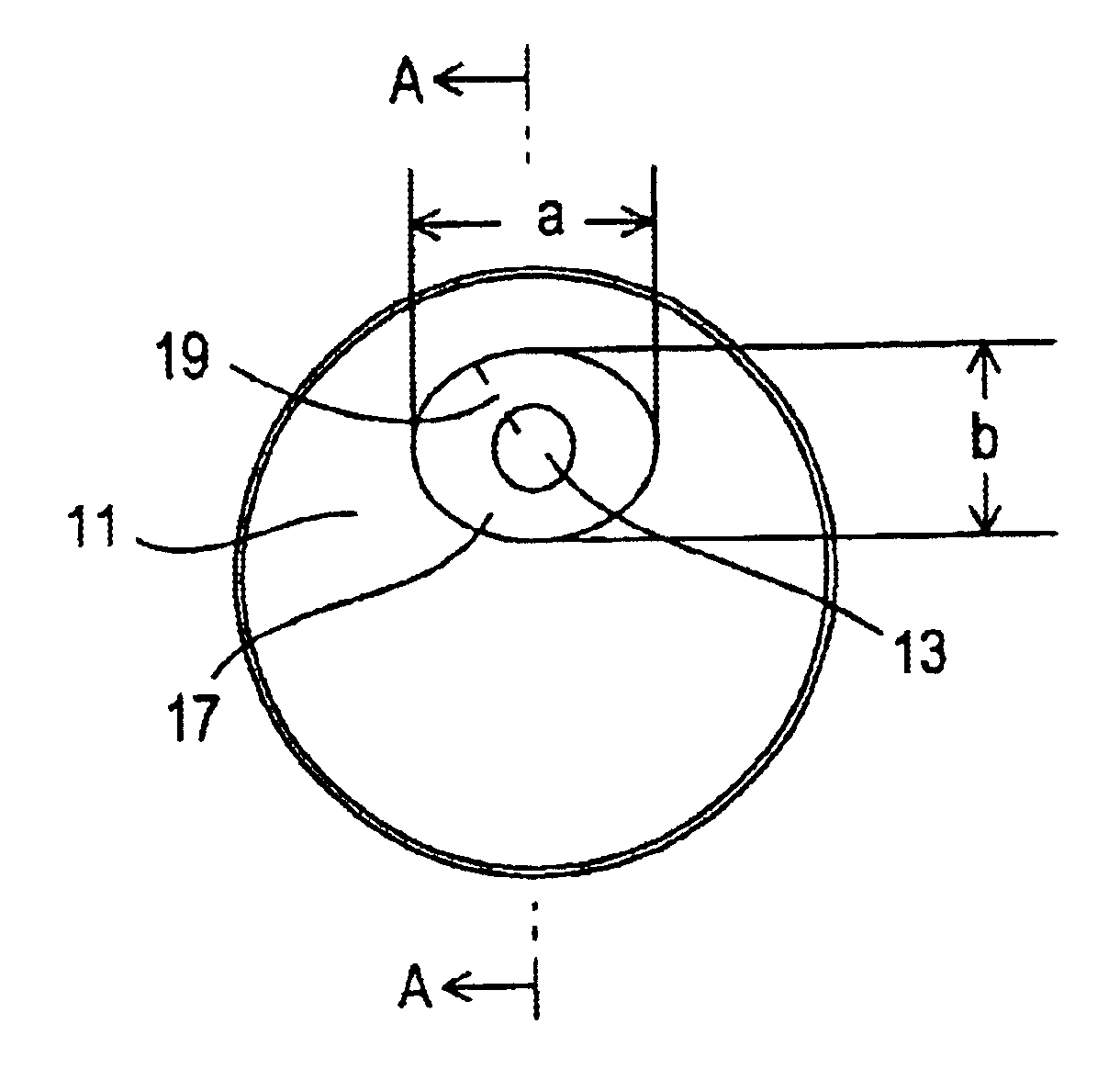 Hermetically sealed electrical feed-through device with a straight isolated pin in an offset oval glass seal