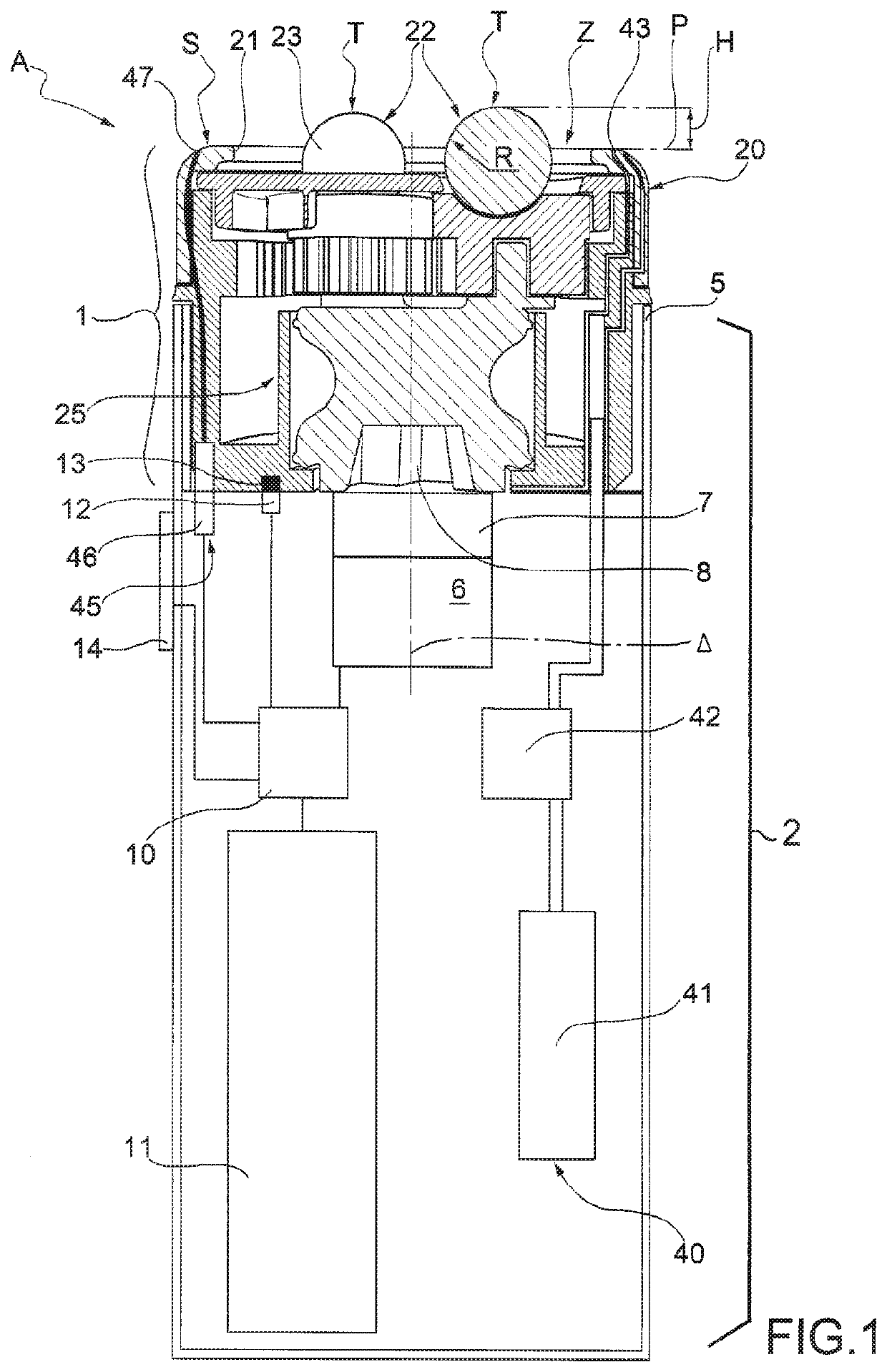 Massage device with at least one massage head having eccentric rotation