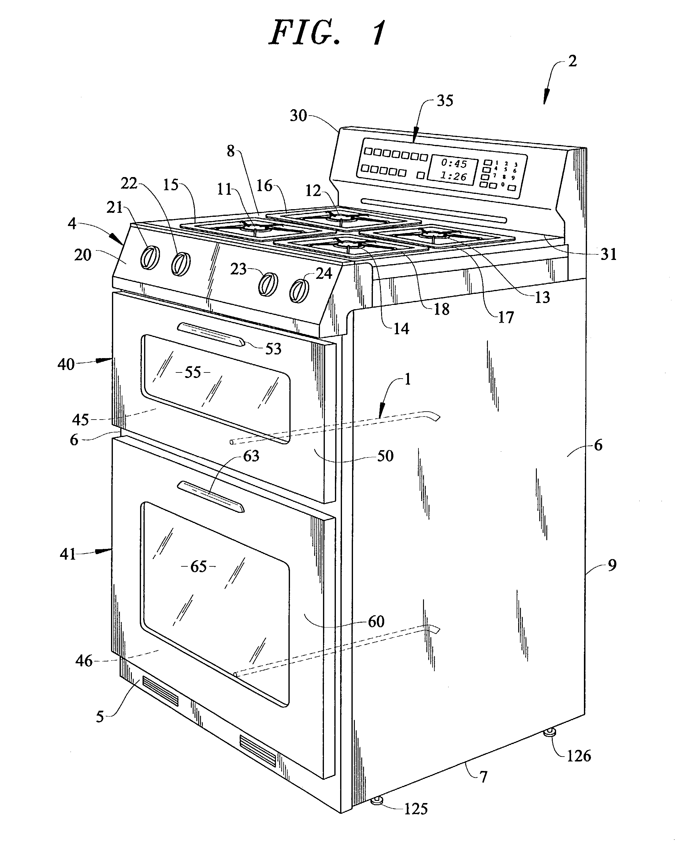 Low profile gas burner for a cooking appliance