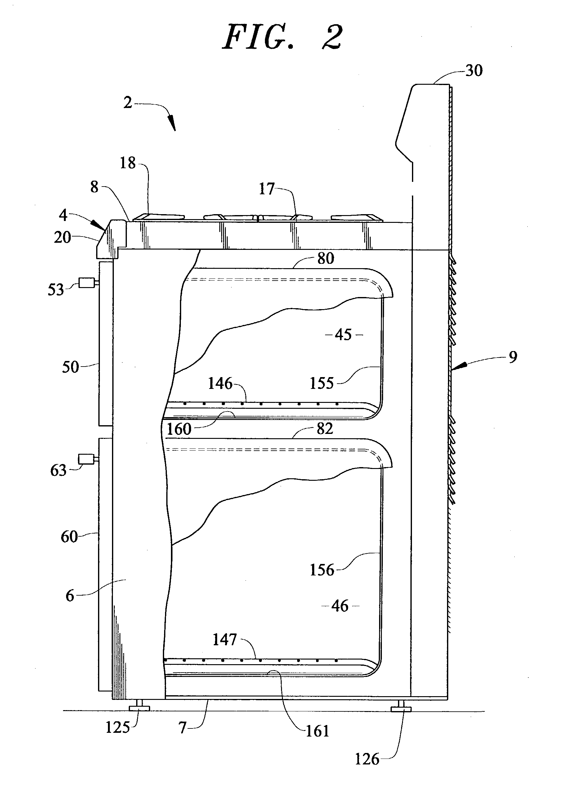 Low profile gas burner for a cooking appliance