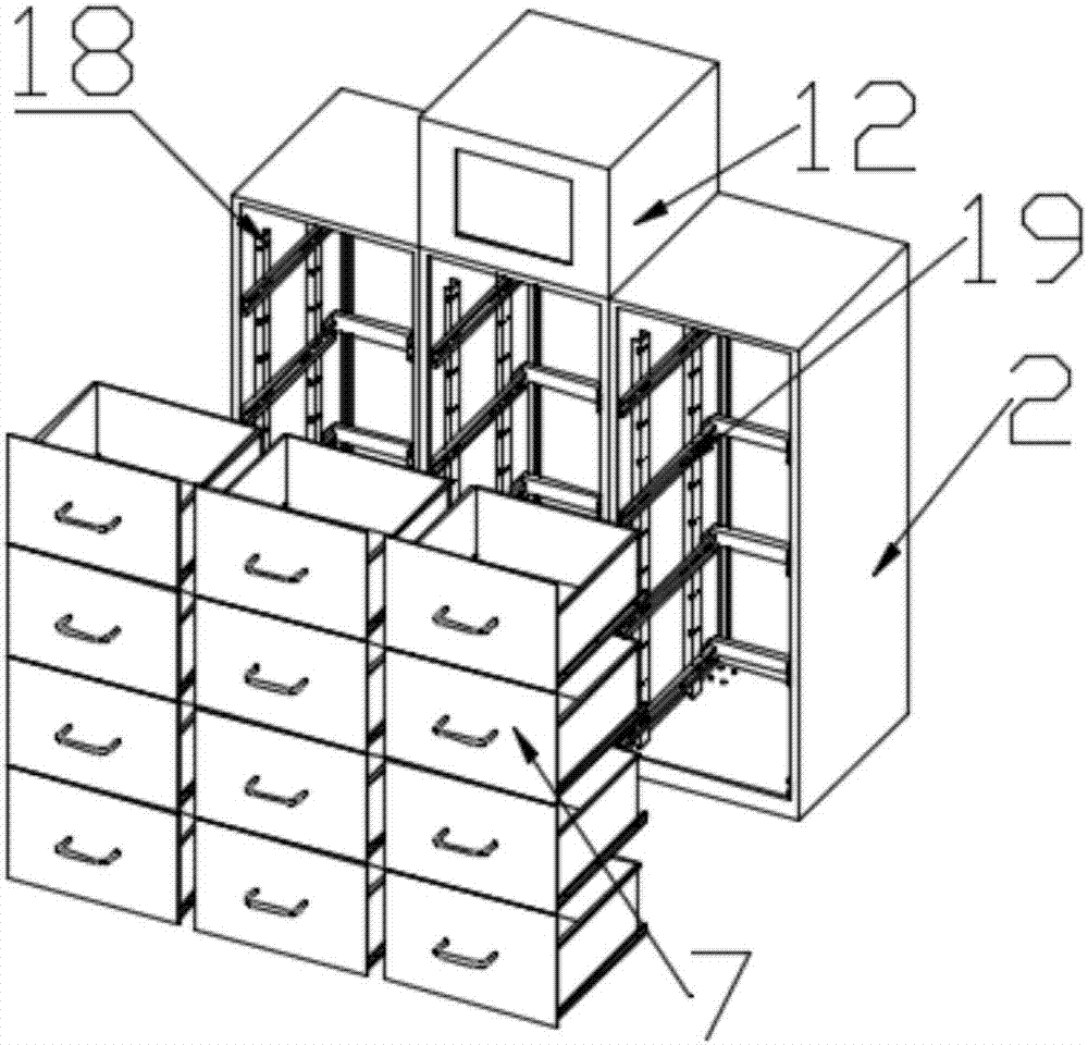 Drawer type intelligent storage cabinet