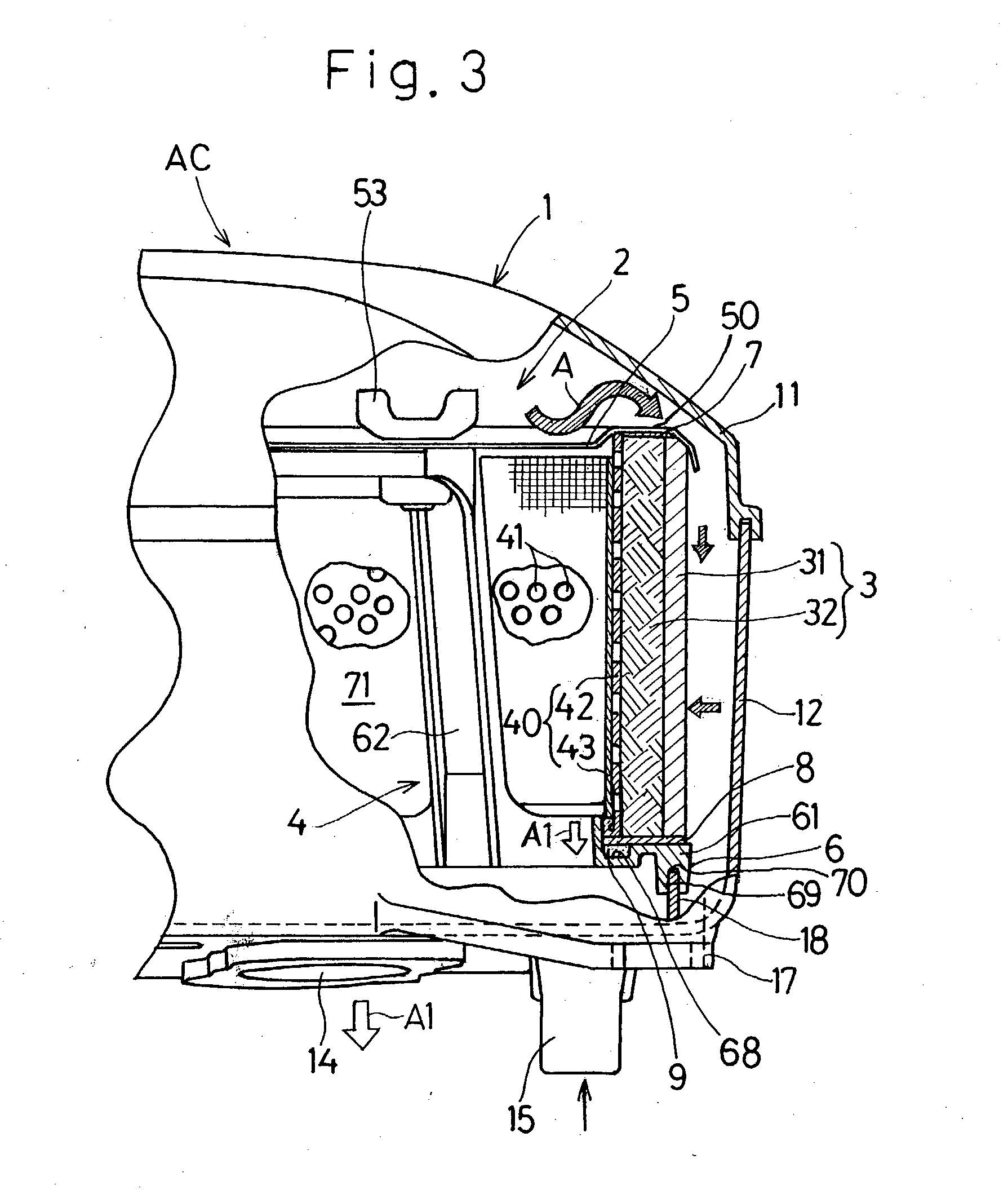 Air cleaner for combustion engine