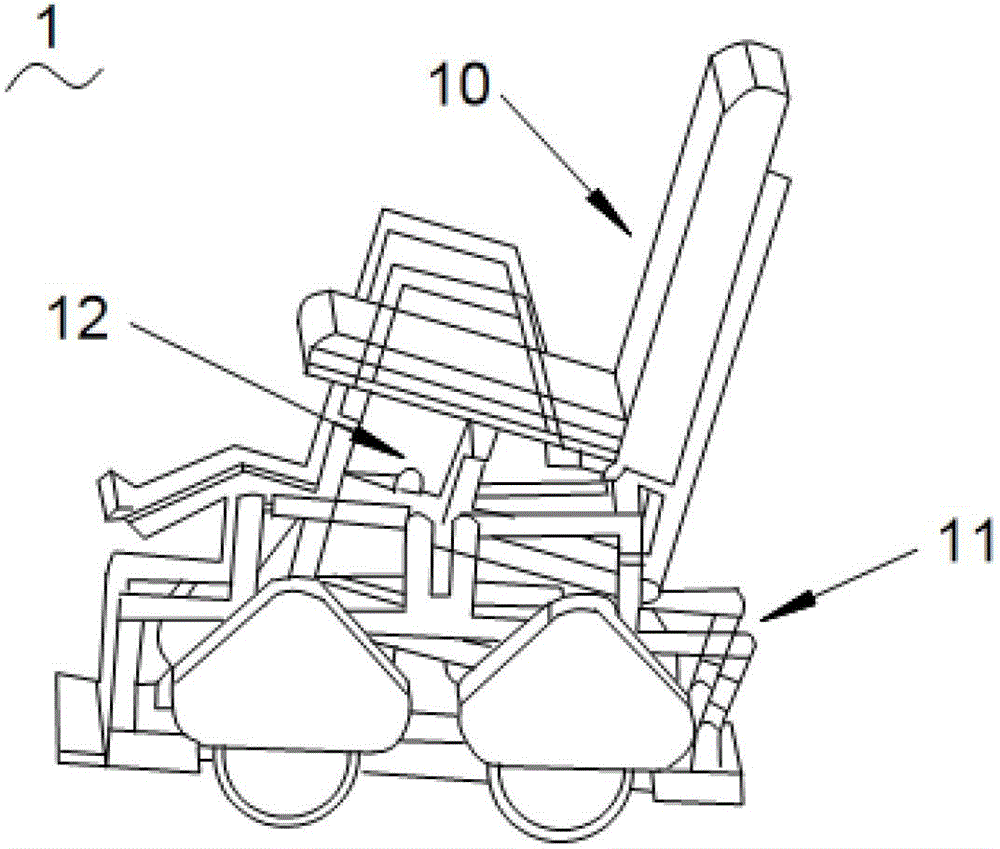 Wheelchair capable of crossing obstacles and assisting in standing and auxiliary standing method