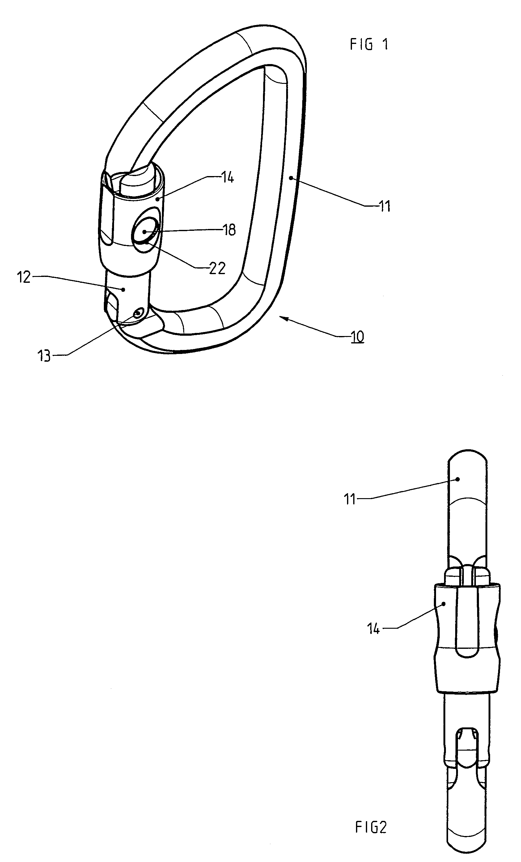 Karabiner with locking ring