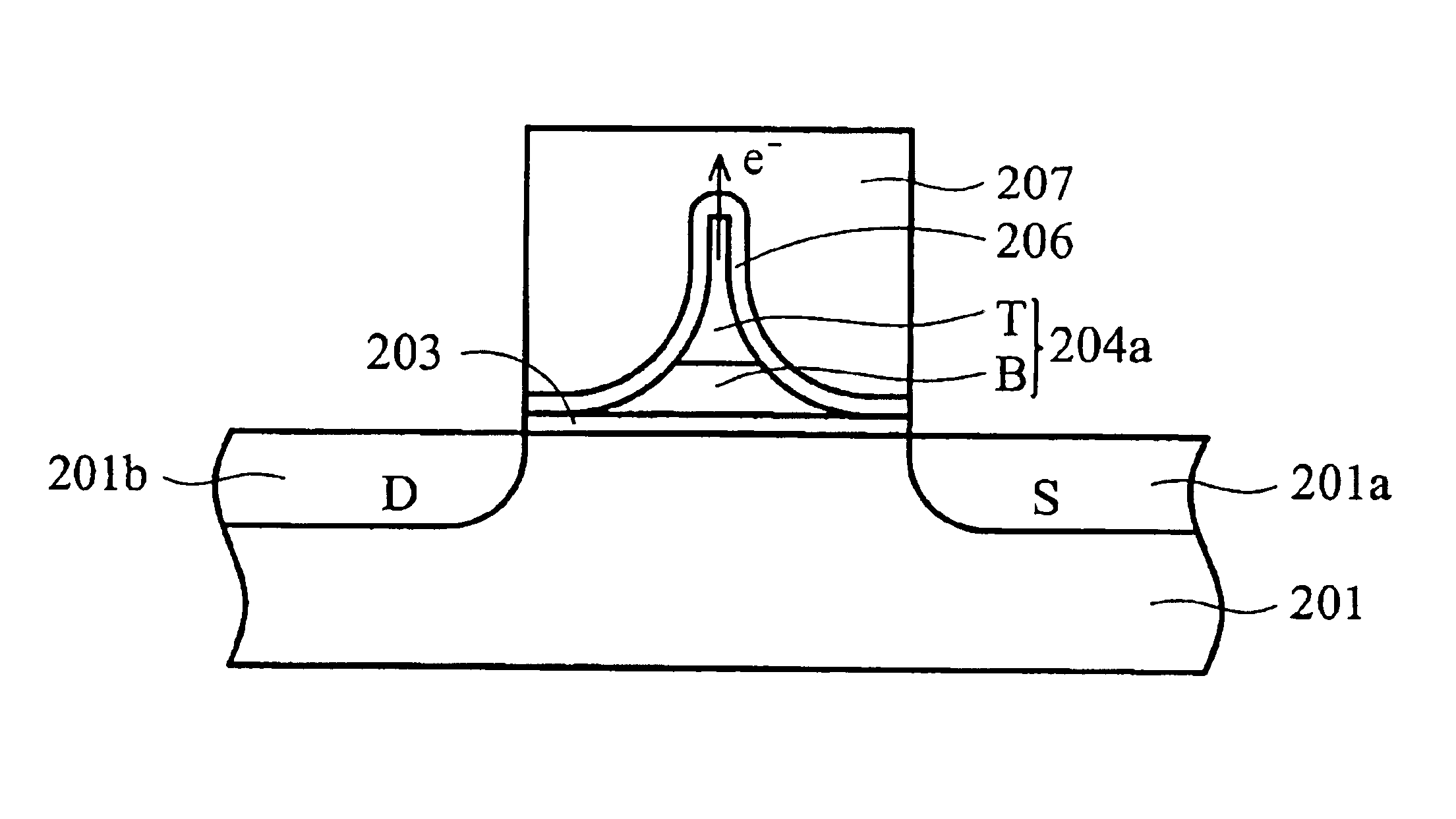 Flash memory with protruded floating gate