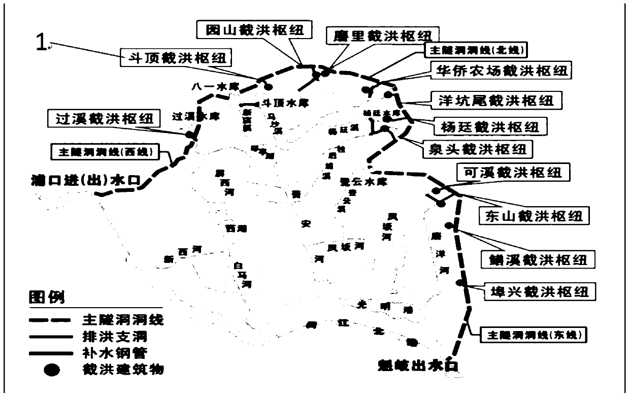 Method for designing drainage capacity of urban mountain torrent intercepting and draining system