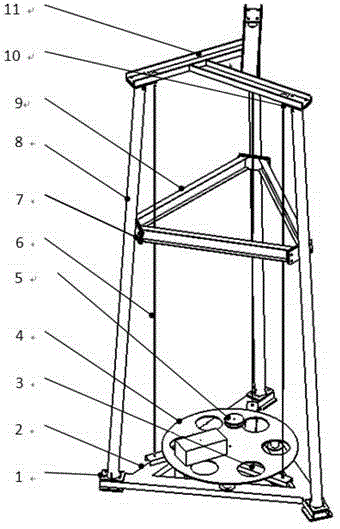 Three-wire torsional pendulum method rigid body dynamic parameter test console