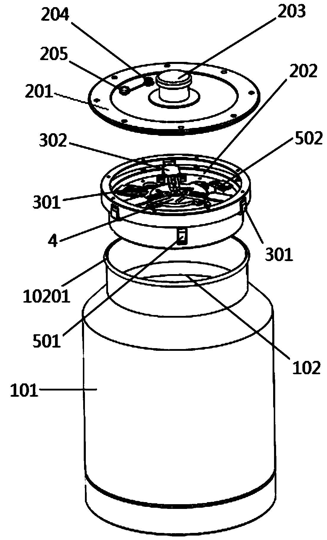 Full-automatic induction type sample collection barrel capable of storing sample information