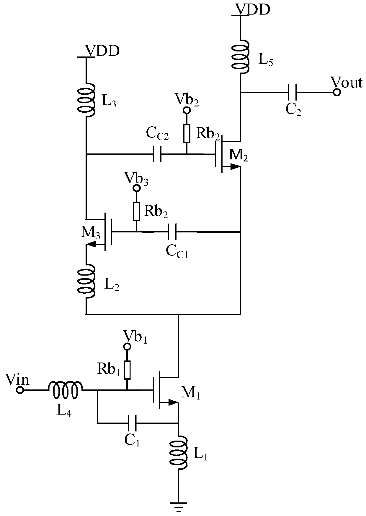 Integrated circuit of current multiplexing gm-boost low-noise amplifier