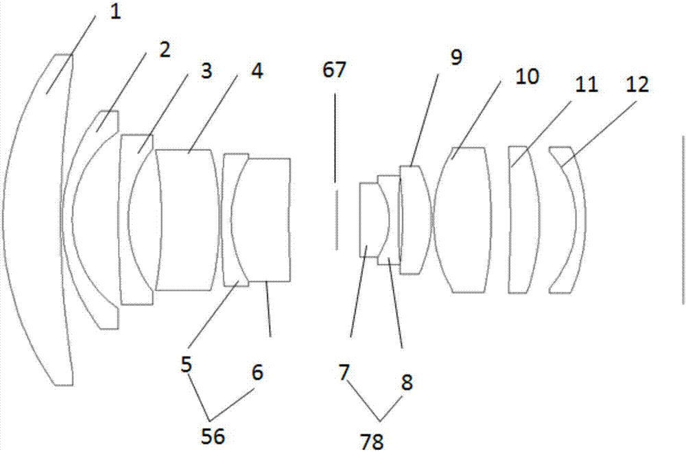 Large-field-angle machine vision lens