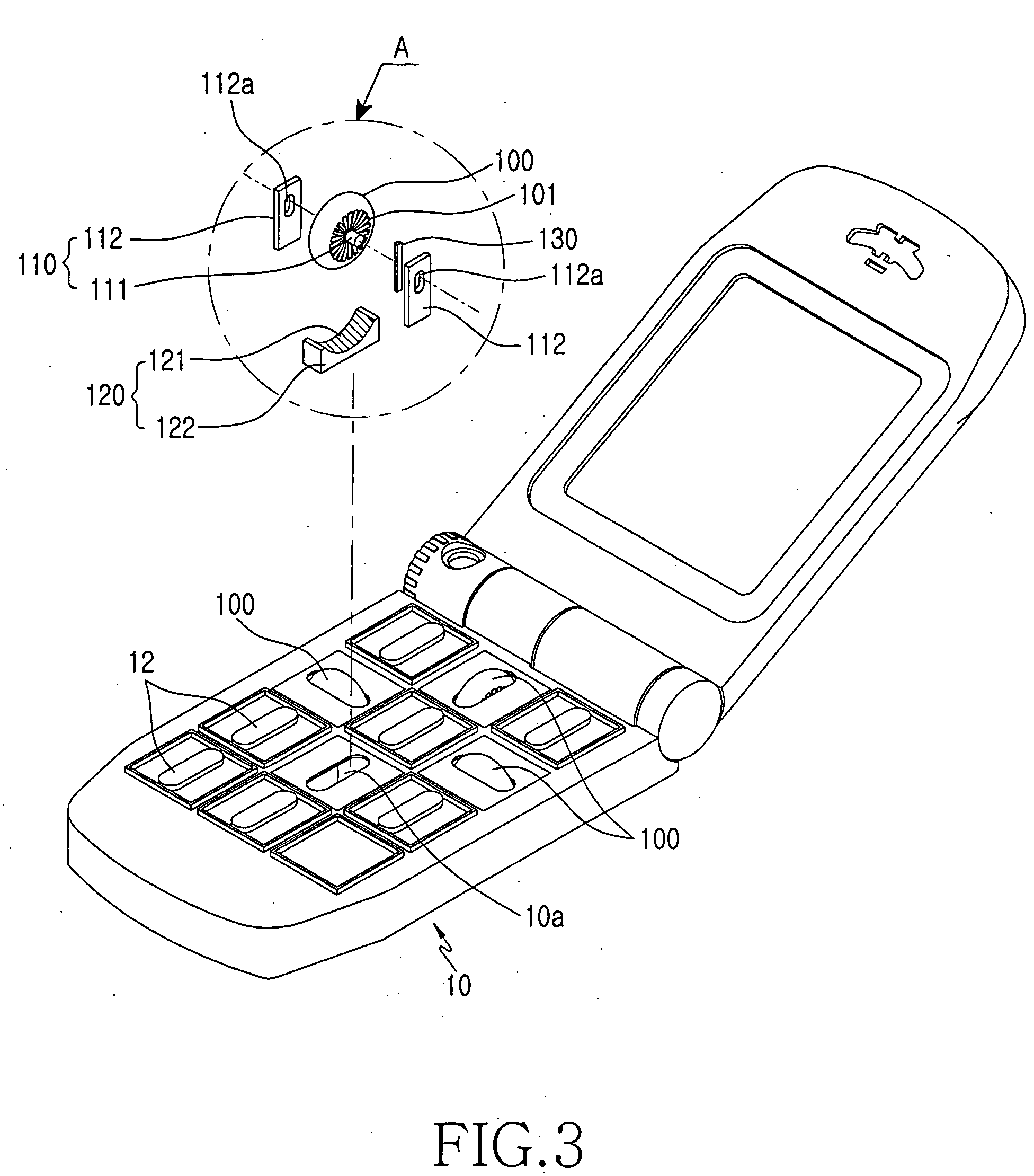 Key input device for portable terminal