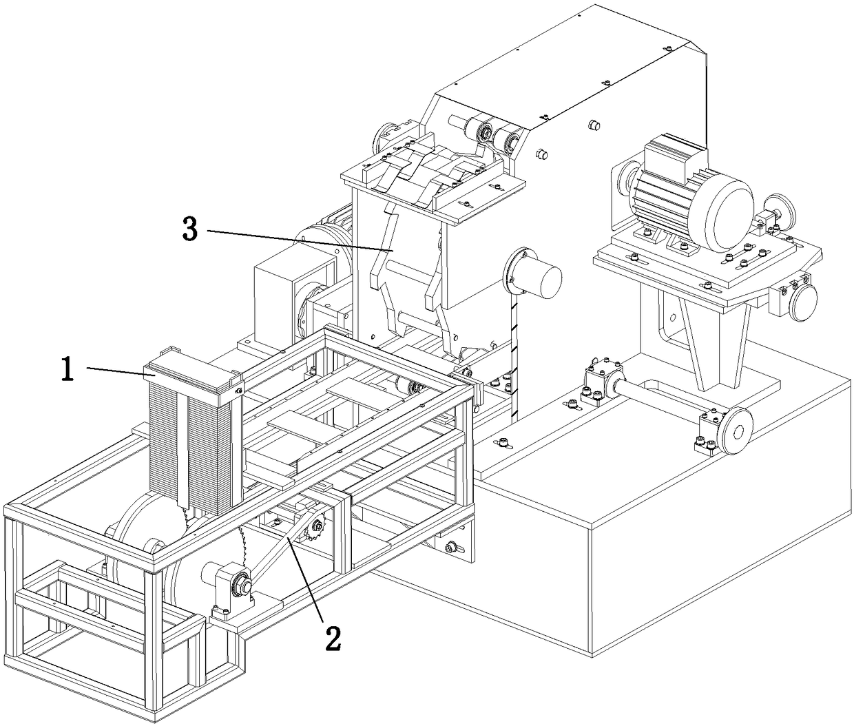 Feeding system of wood board cutting machine