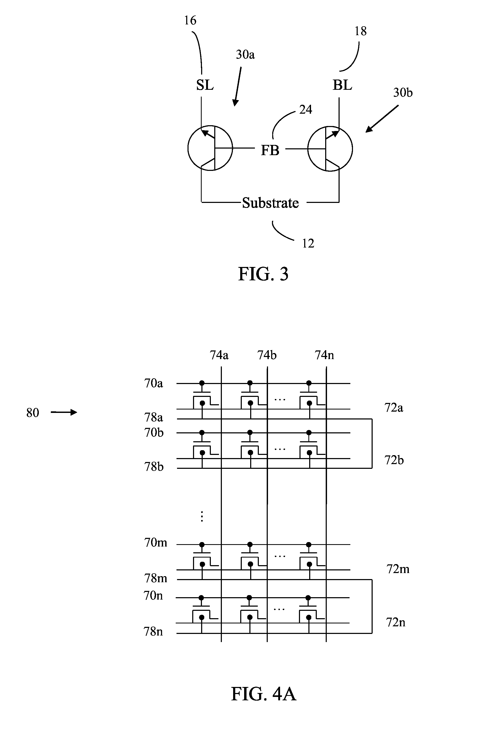 Semiconductor memory device having electrically floating body transistor, semiconductor memory device having both volatile and non-volatile functionality and method or operating