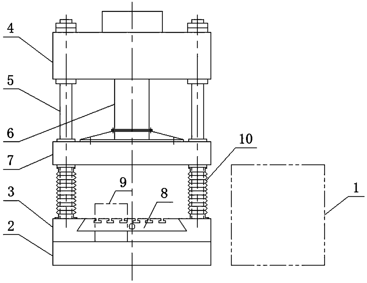Oil press with functions of buffering, noise reduction and convenient mold mounting and dismounting