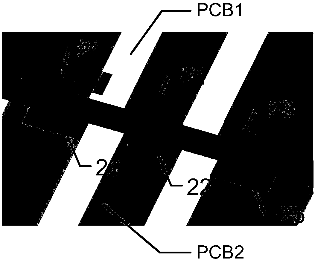 Connection method and connection structure of radio frequency PCB