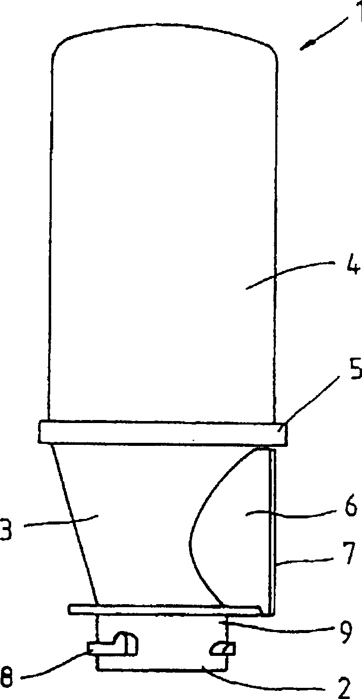 Recombination device for catalytic recombination of hydrogen and oxygen arising in accumulator to form water