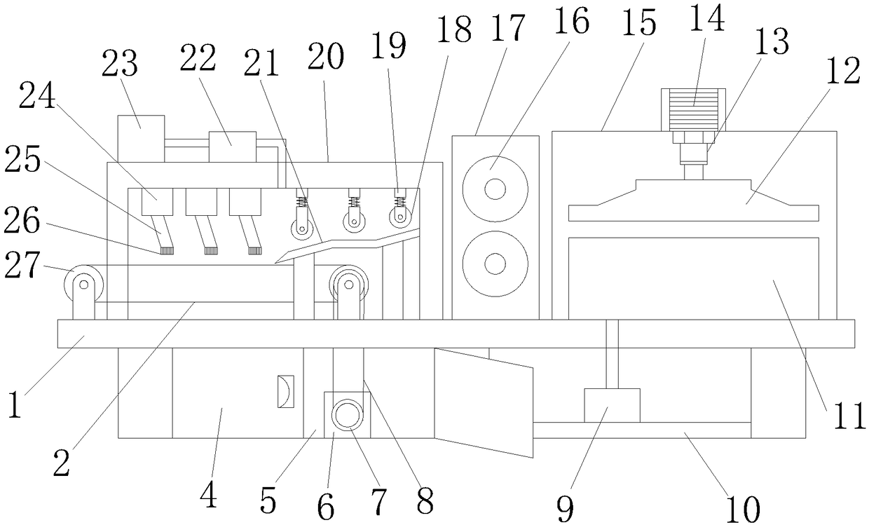 High-pressure moulding device for bamboo chips