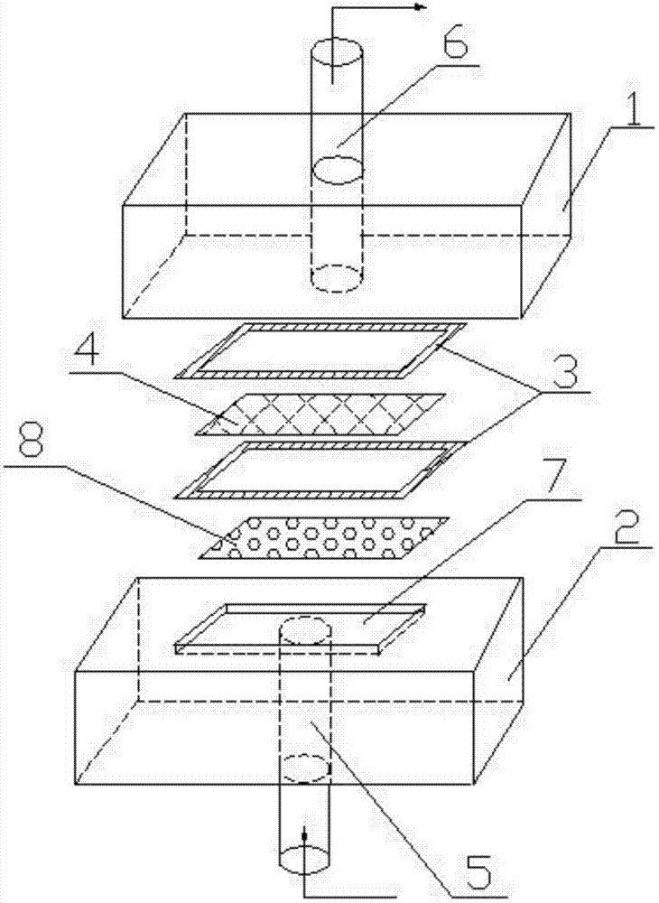 Fabric thickness directional permeability testing device and testing method