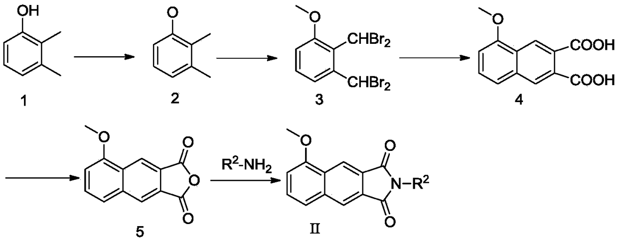 2, 3-naphthalenedicarboximide derivative, and preparation method and applications thereof