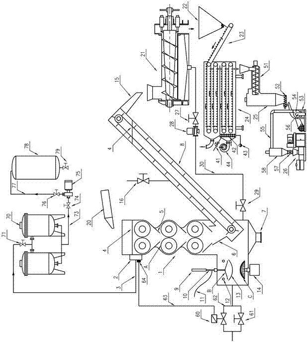 Contra-rotating roller type huperzine-A infusion and extraction device with feeder and charcoal molding machine