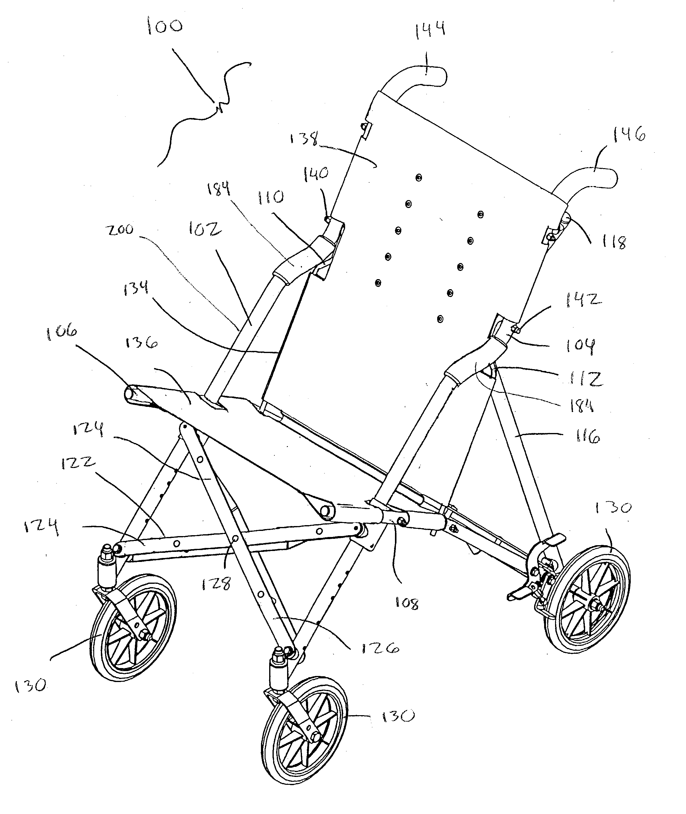 Folding seat support structure