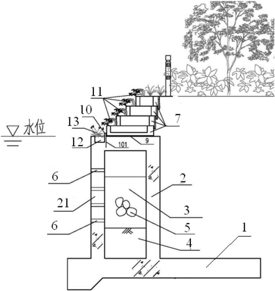 Composite ecological landscape retaining wall
