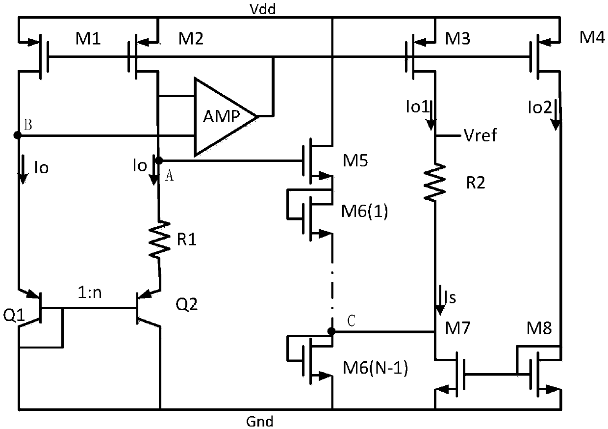 Fractional band-gap reference circuit applied to low supply voltage