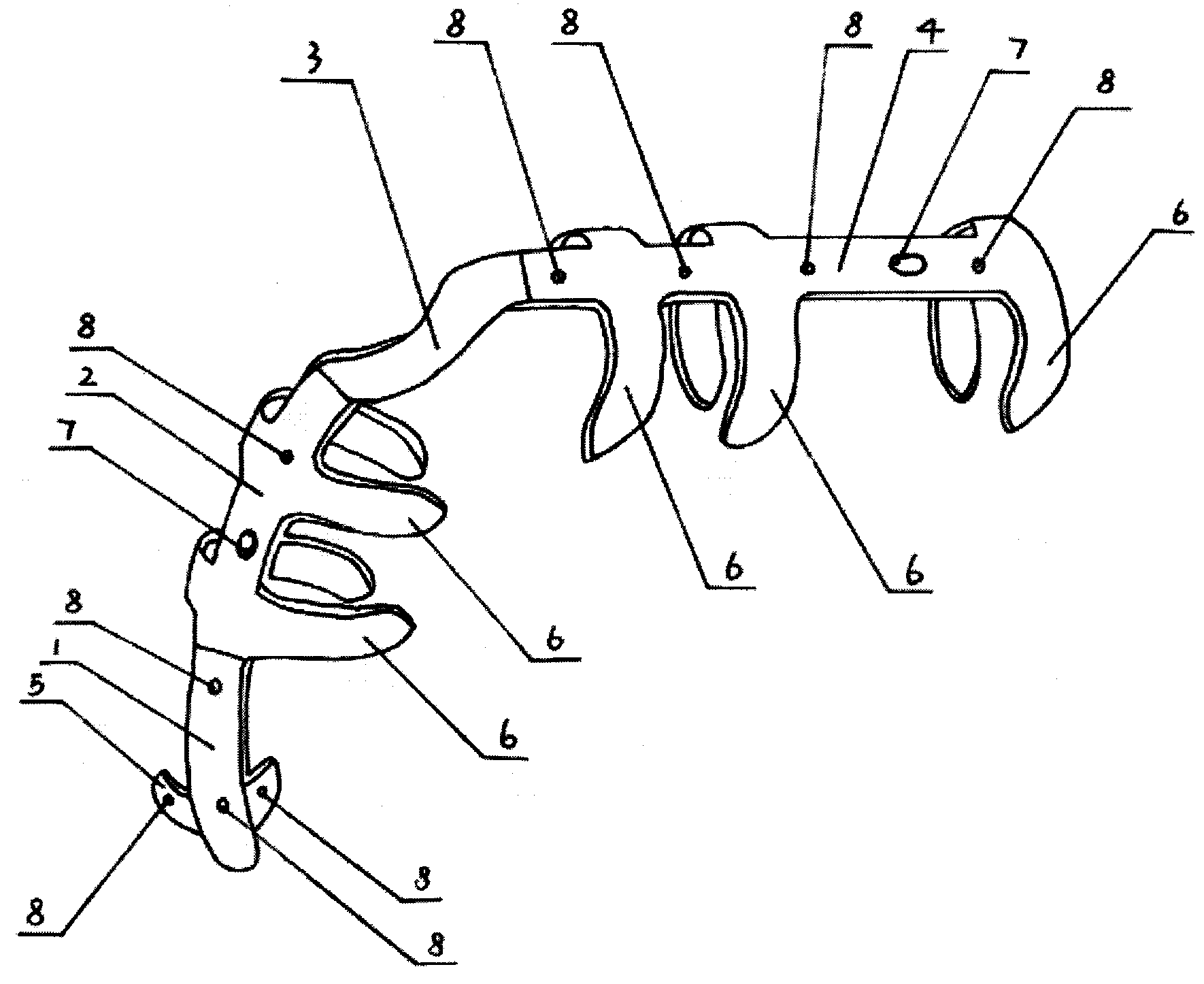 Fixator combining mesoscapula part, acromion part and distal clavicle part