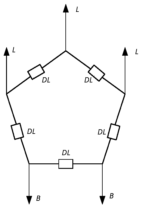 Polygonal wiring 220kV GIS power distribution device and arrangement method