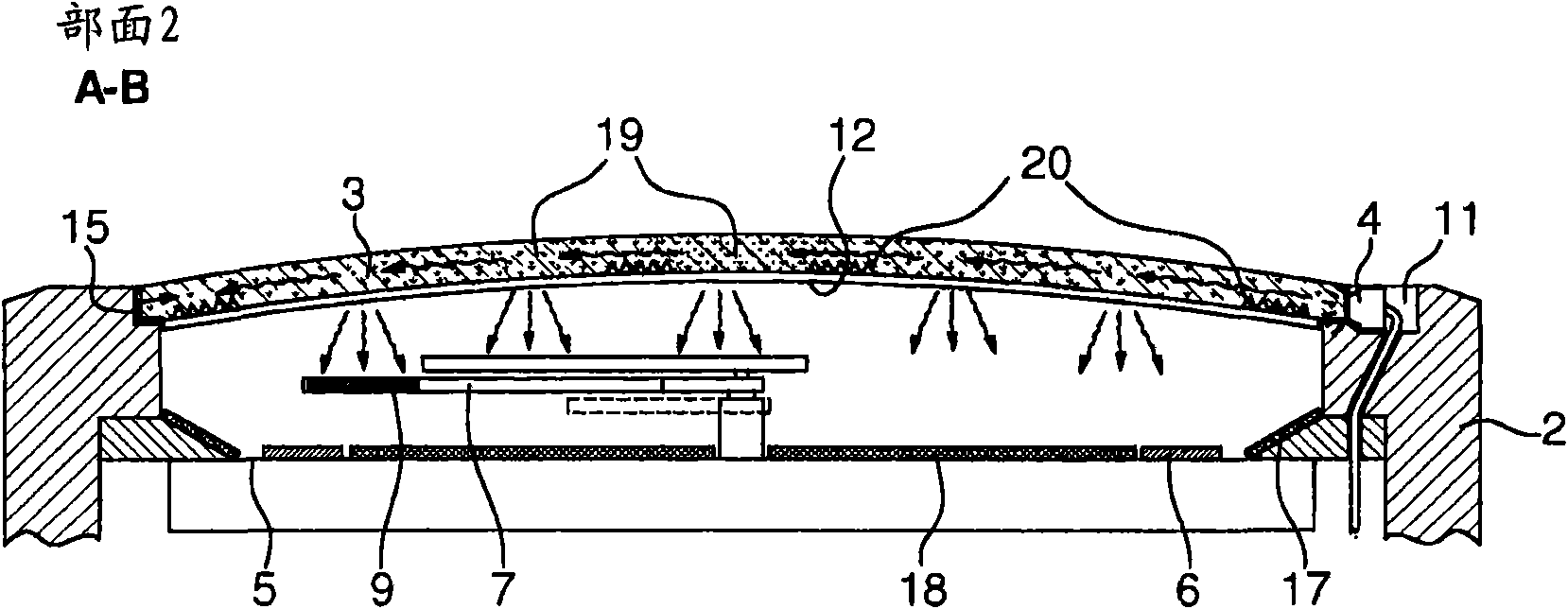 Timepiece with a lighting device comprising an ultraviolet led