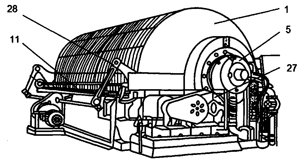 An automatic control drum vacuum filter device