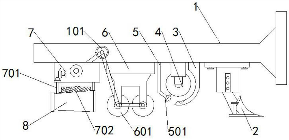 A garlic seedling mulching machine