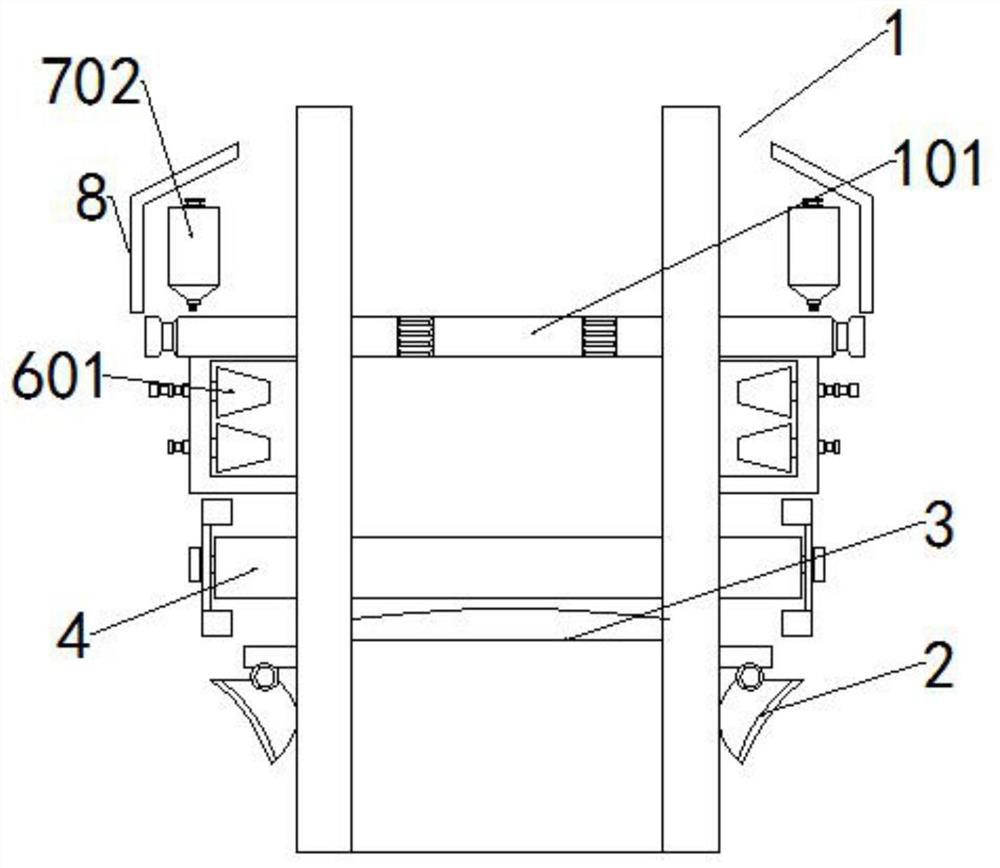 A garlic seedling mulching machine