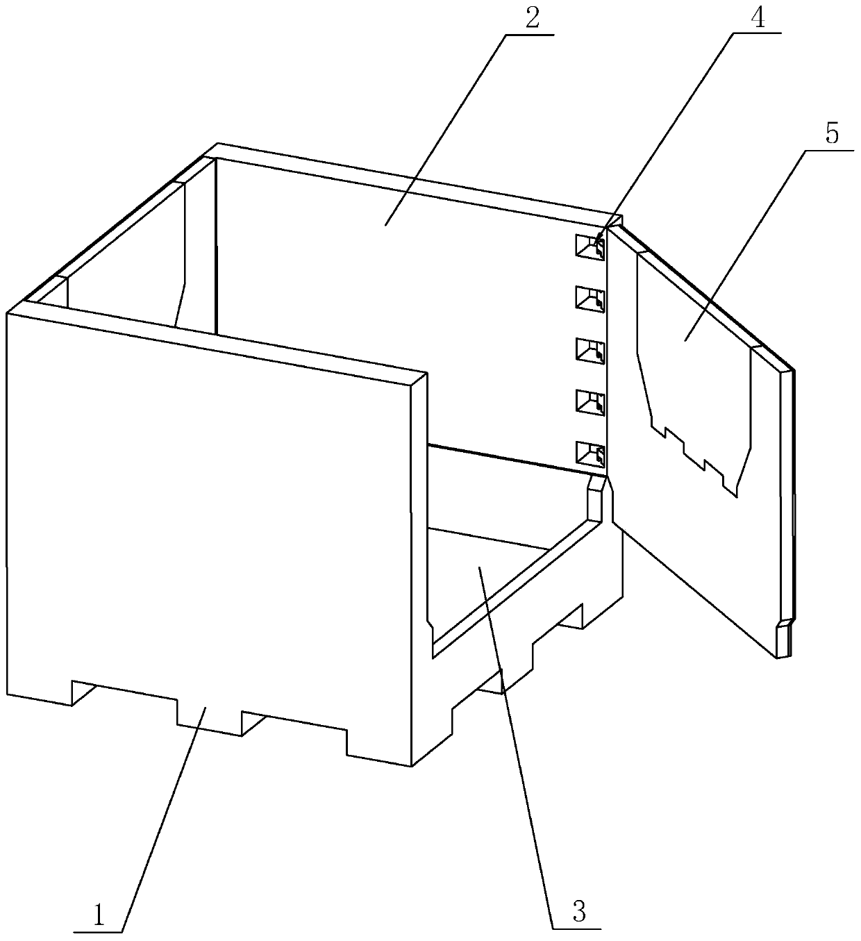 Side face rotating door-opening folding box and use method thereof