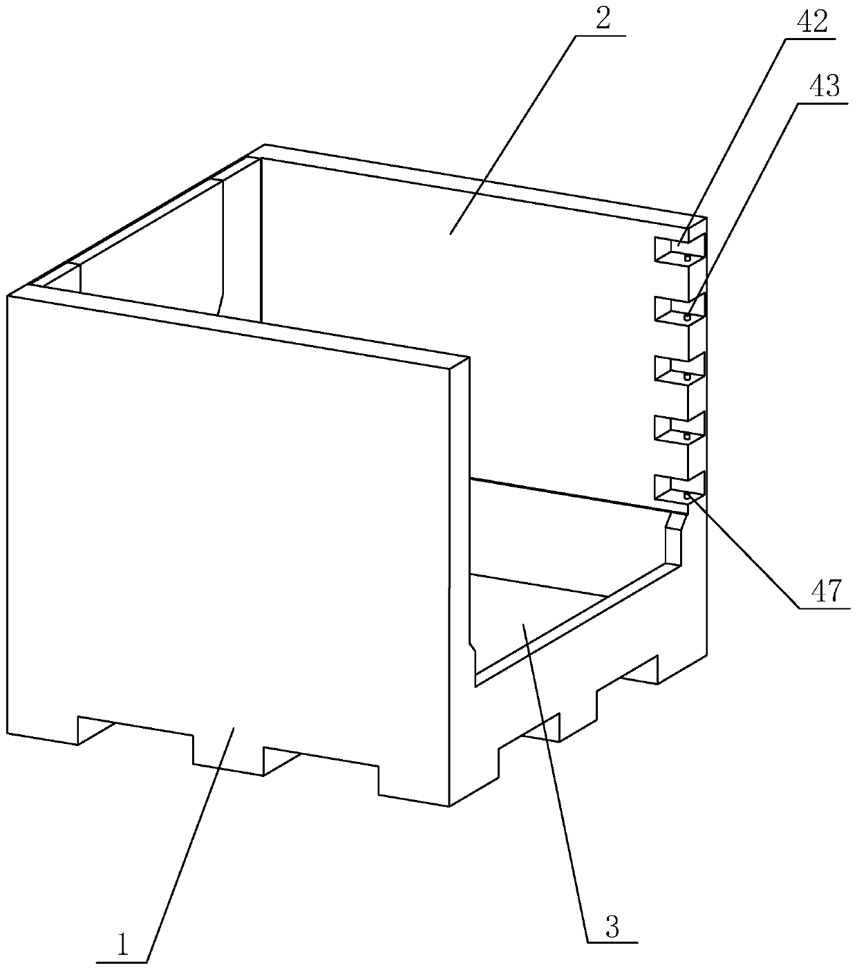 Side face rotating door-opening folding box and use method thereof