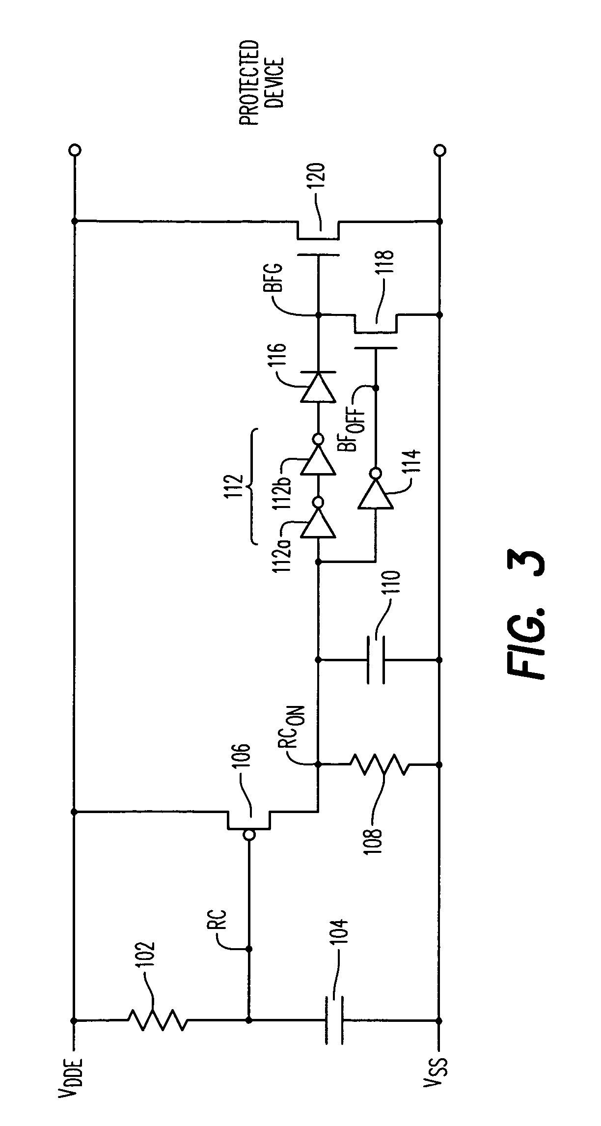 Electrostatic discharge device with variable on time