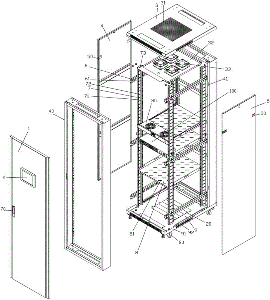 Built-in intelligent PDU (power distribution unit) system cabinet