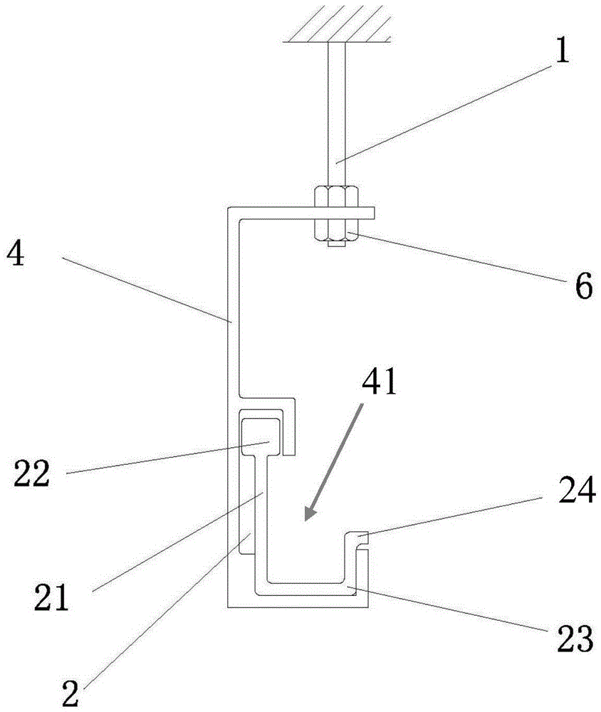 A new hook-up keel ceiling system with anti-side swing